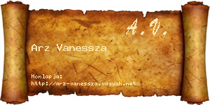 Arz Vanessza névjegykártya